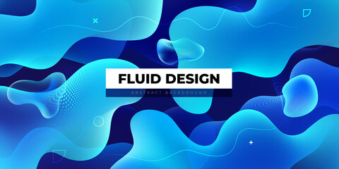 Wall Mural - Liquid color background design. Blue Fluid gradient shapes composition. Futuristic design posters. Eps10 vector.