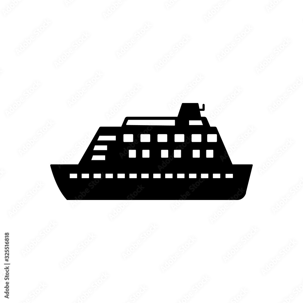 Water transport, cruise ship icon. Simple vector boat icons for ui and ...