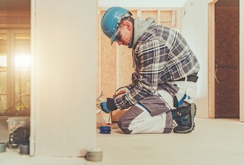 Wall Mural - Electric Technician Worker