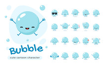 A Mascot Of The Blue Bubble. Isolated Vector Illustration