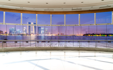 Wall Mural - Office building glass and city skyline