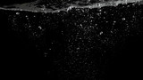 Fototapeta Łazienka - Bubbles underwater splashing and floating up and black color background which represent carbonate drink such as soda or cola and sparkling water from nature that can use for refreshing or freshing con