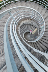 Poster - Empty modern spiral stairway, viewed from top