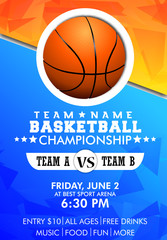 Basketball game banner, team competition design.Basketball tournament