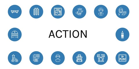 Canvas Print - action simple icons set