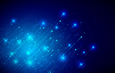 Vector illustration abstract futuristic high technology dark blue color background. Hi-tech digital technology concept.