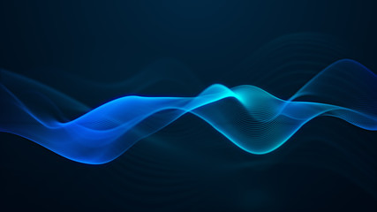 beautiful abstract wave technology digital network background with blue light digital effect corpora