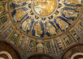 Canvas Print -  The ceiling mosaic in the Baptistry of Neon in Ravenna. Italy