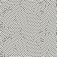 Wall Mural - Seamless vector abstract pattern with lines and dots in monochrome. Background of repeatable organic rounded shapes inspired by nature, natural maze texture.