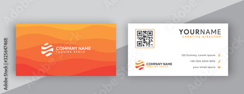 Cuadros en Lienzo business cards design, orange business card template