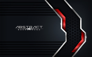 Wall Mural - modern futuristic background vector on layer red with dark navy and shadow black space with abstract