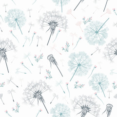 Poster - Elegant simple vector pattern with dandelions