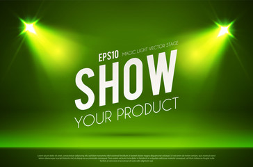 Wall Mural - empty scene with shining spotlights. showcase. show your product.