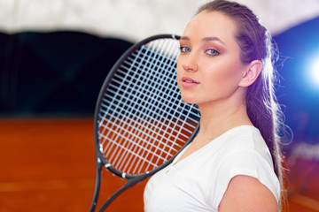 Wall Mural - Portrait of a woman professional tennis player