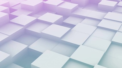 Digital 3d abstract white geometric cube shapes. UHD 4K seamless looping animation