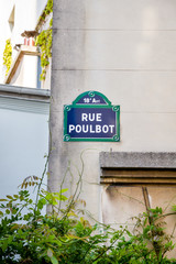 Wall Mural - Rue Poulbot street sign, Paris, France