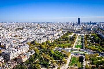 Wall Mural - Aerial city view of Paris from Eiffel Tower, France