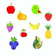 Collection of fruits in vector illustration