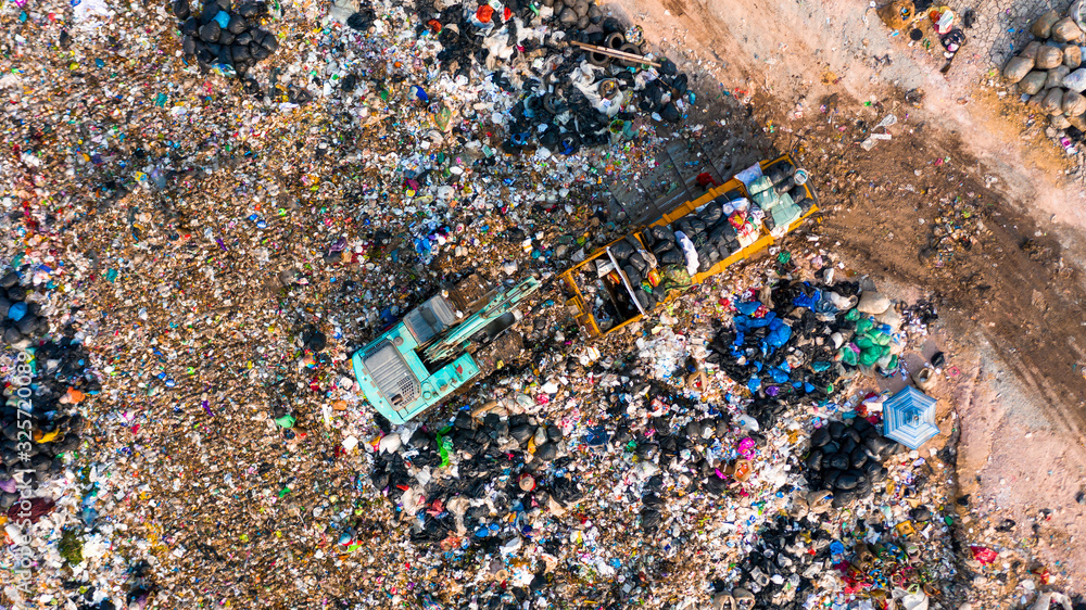 Ecosystem and healthy environment concepts and background, Garbage pile ...