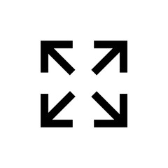 Fullscreen Vector Icon. Expand to full screen icon for apps and websites. Fullscreen sign icon. Arrows symbol.