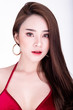 © Sasils Production - Portrait of beautiful thai woman isolated in white background. Surprise look.