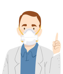 Sticker - Man Doctor N95 Face Mask Saying Illustration