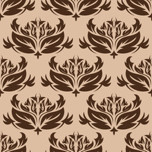 Beige And Brown Floral Seamless Background