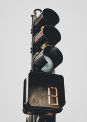 Sticker - Vertical shot of traffic light with the number 13 on the stopwatch