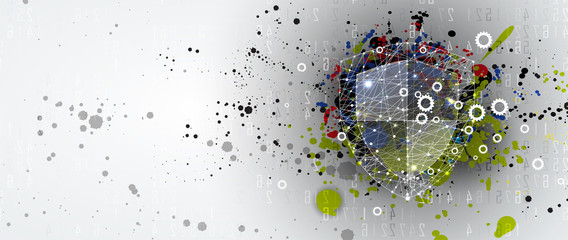 Cybersecurity and information or network protection. Future technology web services for business and internet project