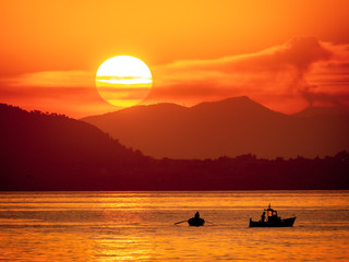 Wall Mural - Sicilian Coast at Sunrise in Palermo