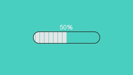 Loading Progress Bar Animation Blue Background