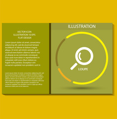 Magnifier with a man vector icon , lorem ipsum Flat design