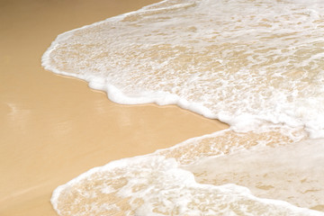 Tropical beach background with soft wave and sand