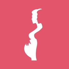 Silhouette Of A Pregnant Woman With A Big Belly