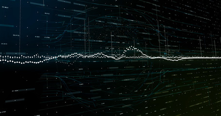 Wall Mural - Abstract digital network data background, 3D rendering
