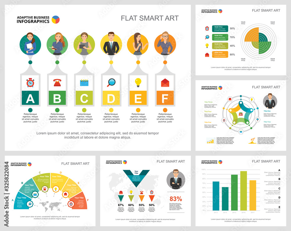 Colorful statistics and logistics infographic charts set. Business ...