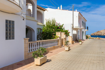 Wall Mural - Architecture of beautiful Fornells village in the north of Menorca. Baleares, Spain