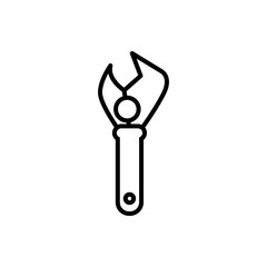 Sticker - wrench key tool isolated icon