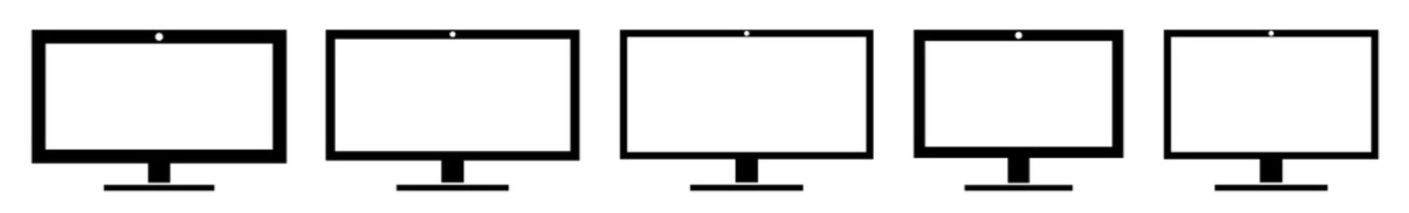 Wall Mural - screen icon black | monitor illustration | computer display symbol | device logo | tv television sig