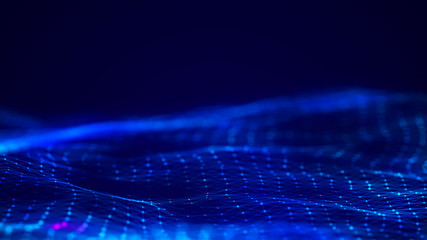 Aufkleber - Network connection dots and lines. Technology background. Plexus. Big data background. 3d rendering.