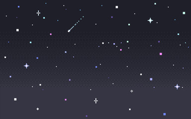 pixel art star sky at night.