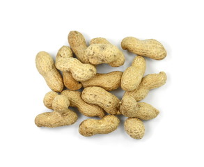 Wall Mural - Peanuts isolated on the white background. Peanuts pod or arachis isolated on white background