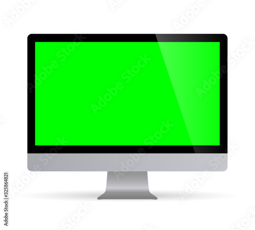 Realistic Desktop Computer Monitor With Green Screen Illustration Vector Illustrator Ai Eps Buy This Stock Vector And Explore Similar Vectors At Adobe Stock Adobe Stock