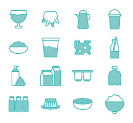 Poster - Isolated dairy dou color style icon set vector design