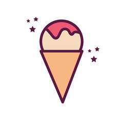 Wall Mural - Isolated ice cream line adn fill style icon vector design