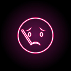 Wall Mural - with a thermometer neon icon. simple thin line, outline vector of emoji icons for ui and ux, website