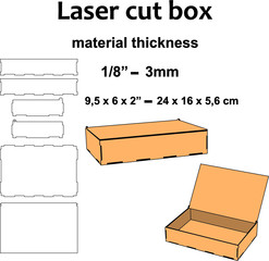 Laser cut wood Laser cut pattern Laser cut design plans template for make a medium size box 3mm mdf wood plywood acrylic office home decor diy craft