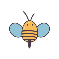 Sticker - Isolated bee line and fill style icon vector design