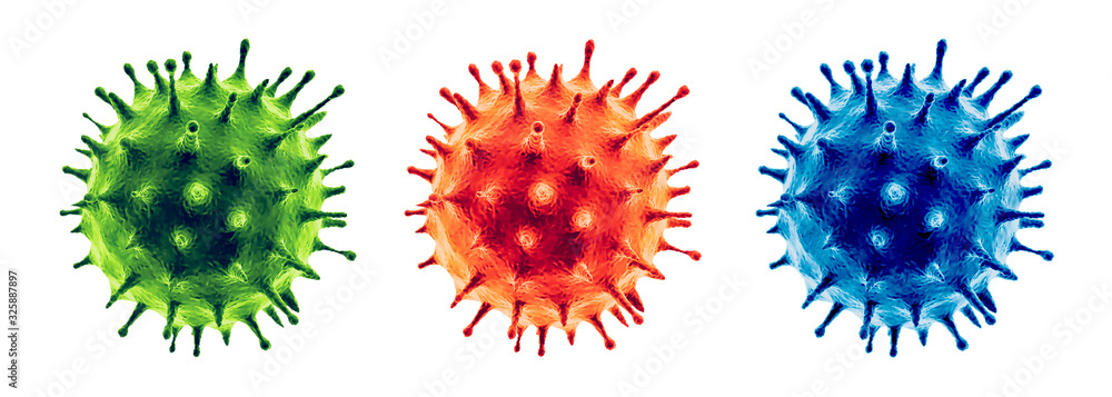 Coronavirus or Flu virus isolated - Microbiology And Virology Concept - obrazy, fototapety, plakaty 