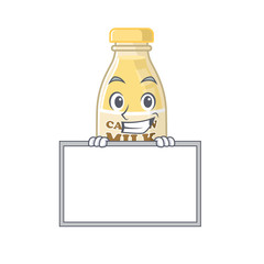 Sticker - Cashew milk cartoon design concept grinning with board